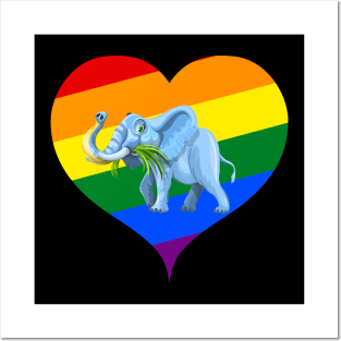 baby elephant in heart Posters and Art